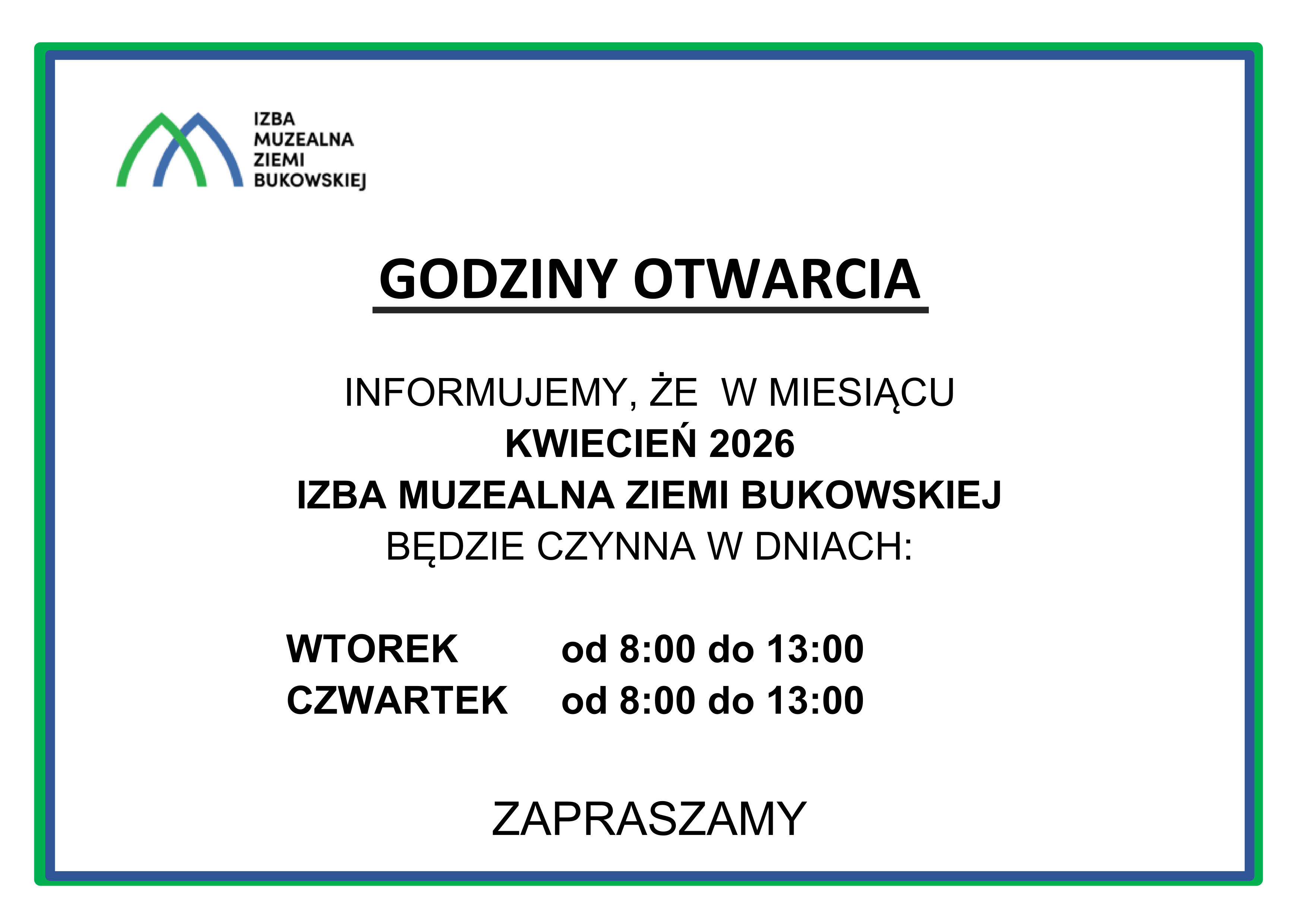 info_godziny_Izba_Muzealna_KWIECIEŃ