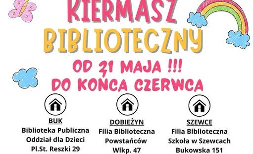 Zdjęcie do Biblioteka w Buku wraz z filiami zaprasza na kiermasz biblioteczny