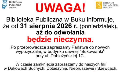Zdjęcie do Zamknięcie Biblioteki w Buku od 31.08