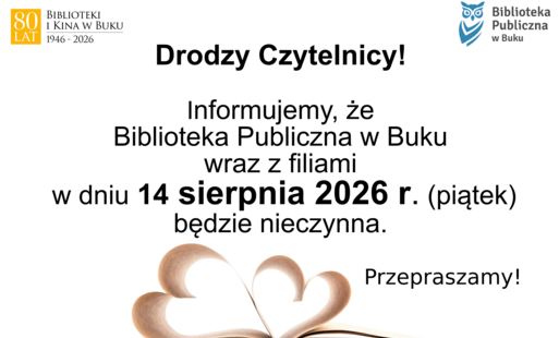 Zdjęcie do Uwaga! 14 sierpnia biblioteka i filie nieczynne