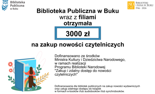 Zdjęcie do Nasza biblioteka otrzymała dofinansowanie ze środk&oacute;w MKiDN